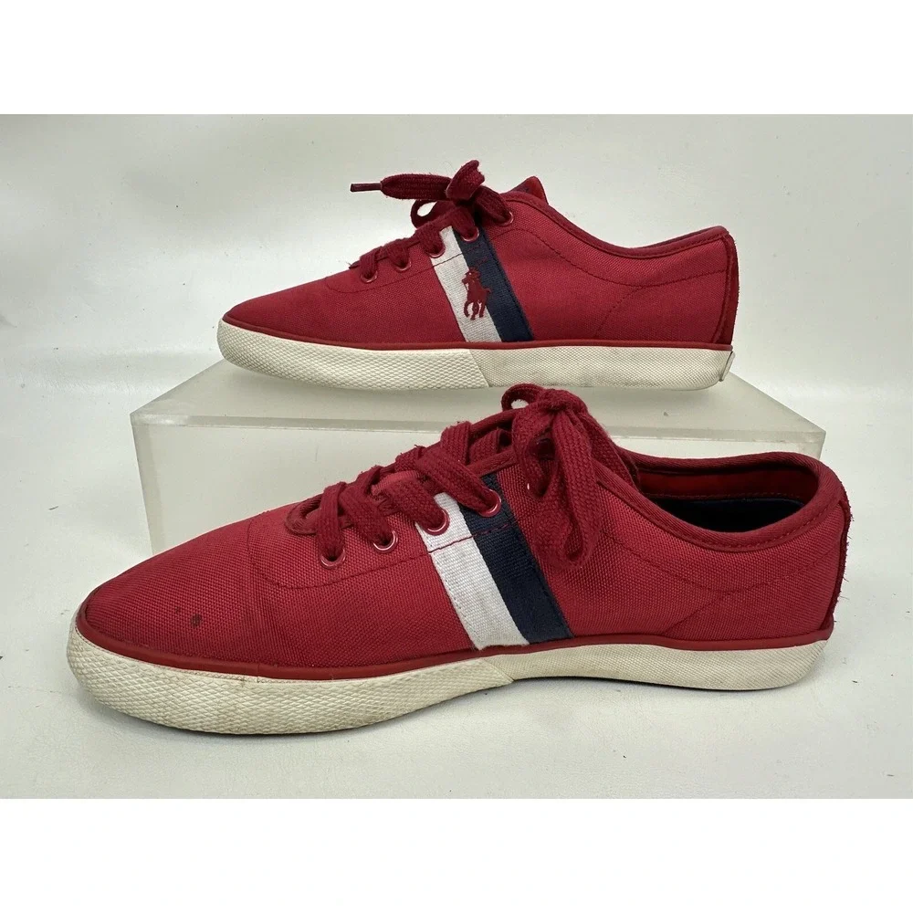 Polo Ralph Lauren Halford Shoes Sneaker Red Men Size 8.5 D